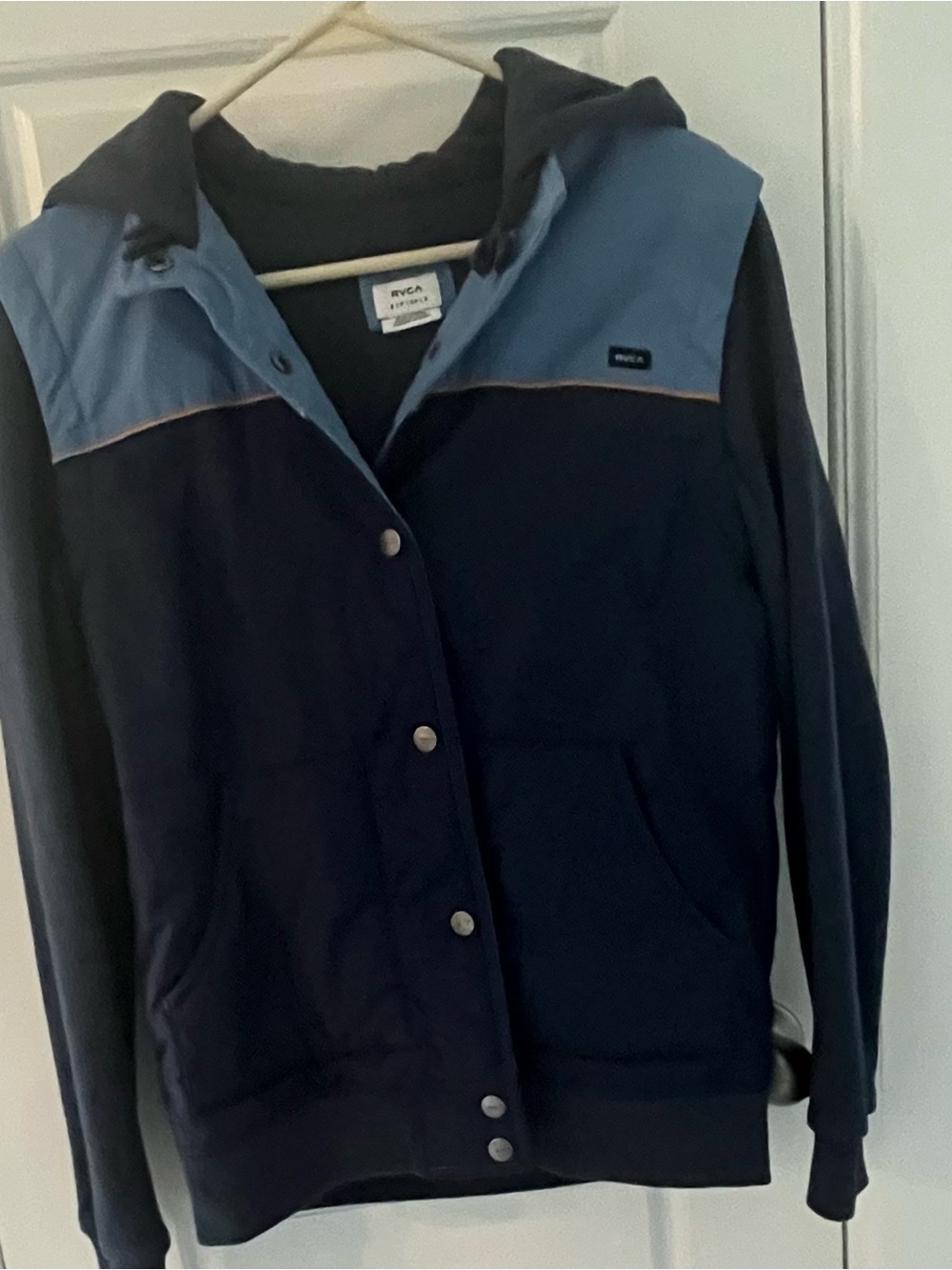 RVCA Navy and Light Blue Hooded Jacket